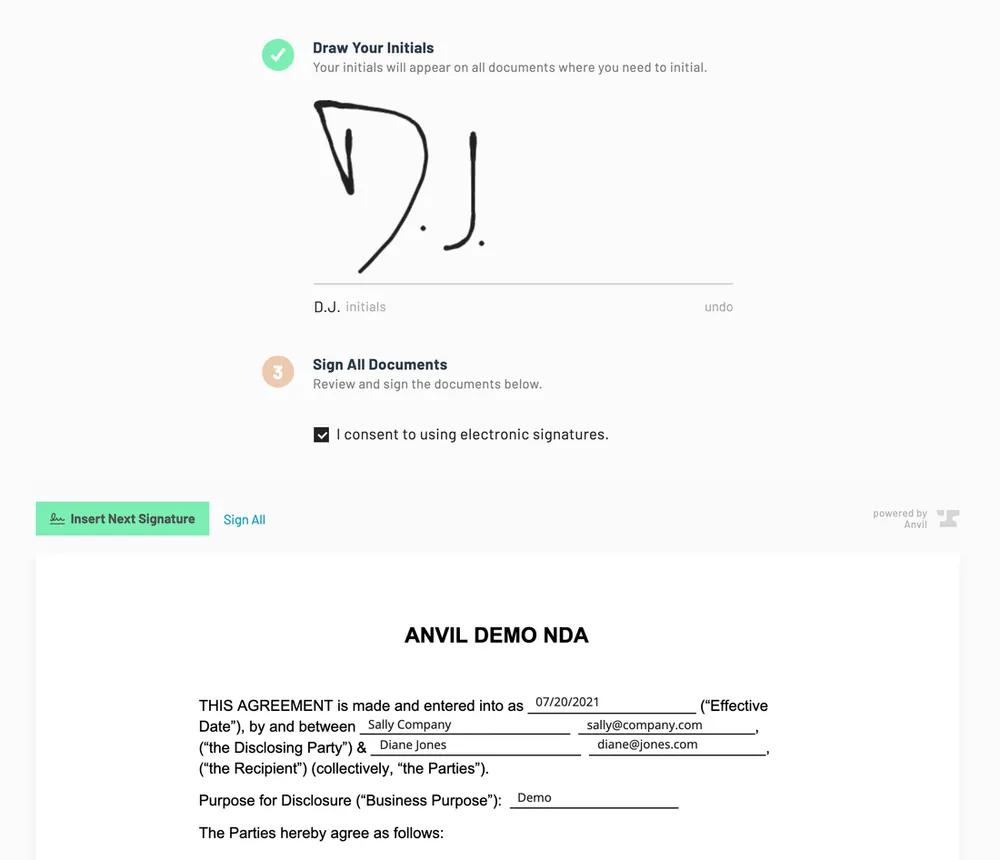 embedded Workflow e signature