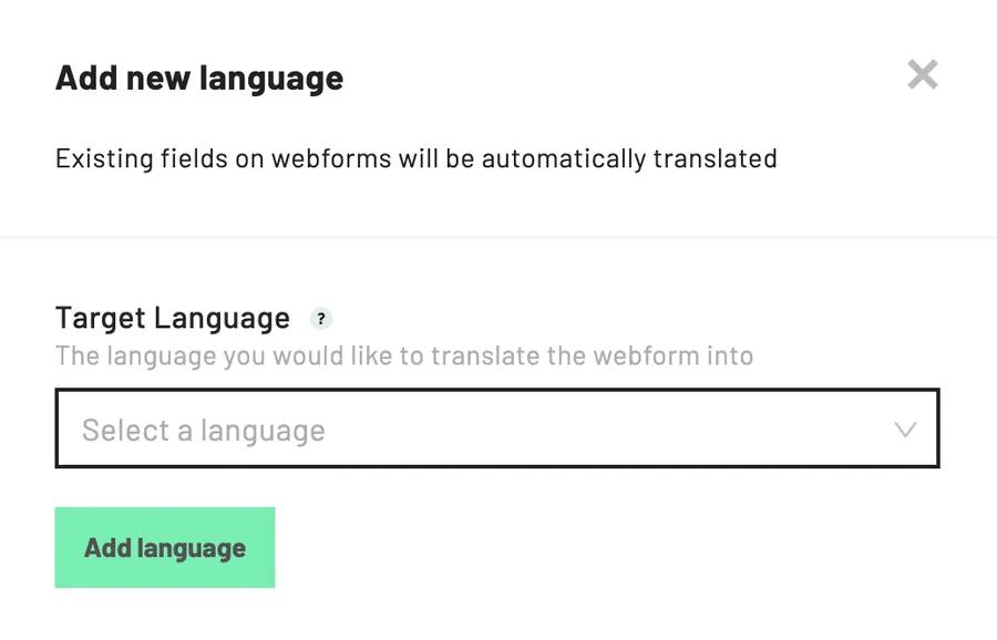 The language selector dropdown will appear when you click the field