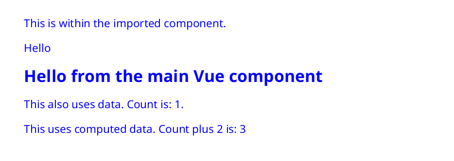 Minimum Vue app PDF result