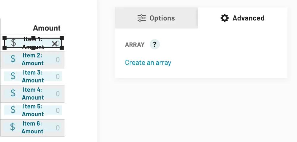 create array field