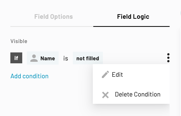 The edit option is first, followed by the delete option