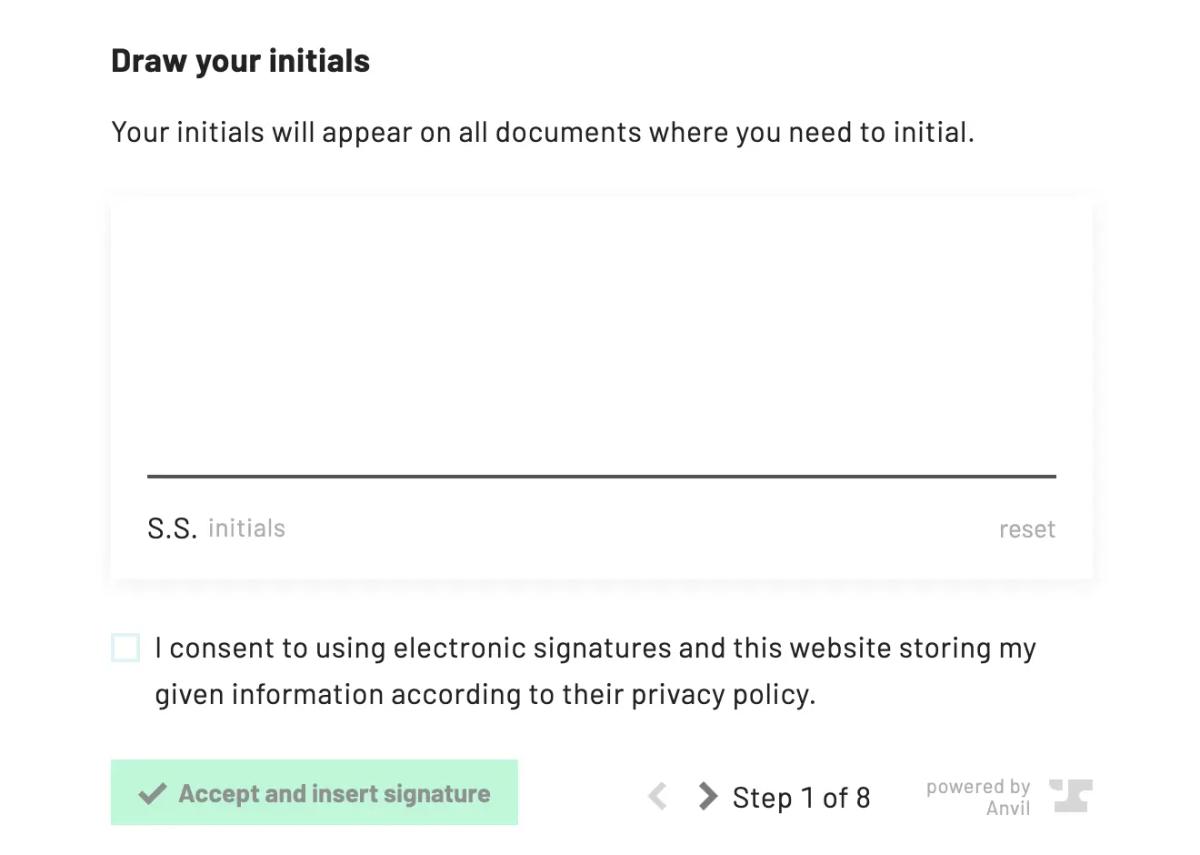 Sign while reviewing