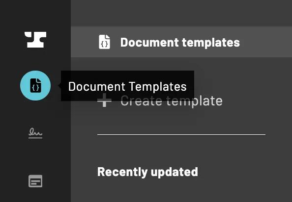 Document Templates is the first option under the Anvil logo