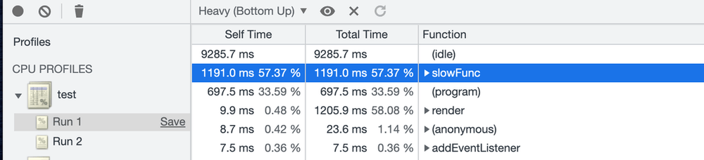 javascript profile in chrome