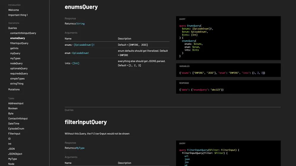 spectaql dark theme