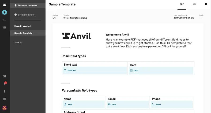 Individual template dashboards allow you to edit and manage specific templates