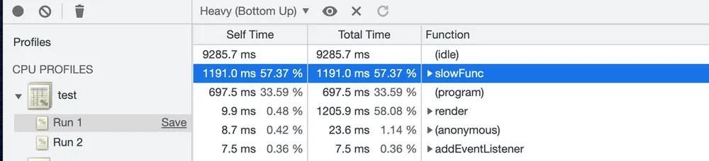 javascript profile in chrome