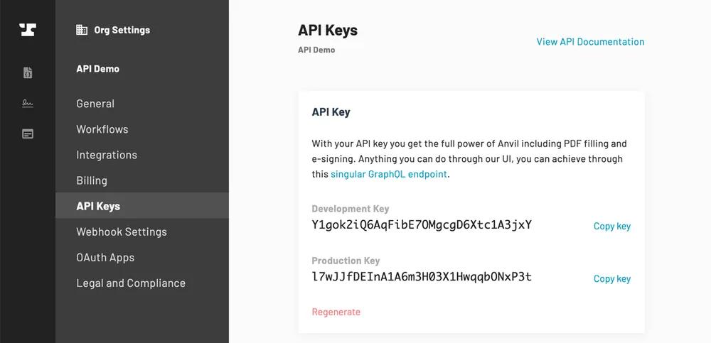 API keys