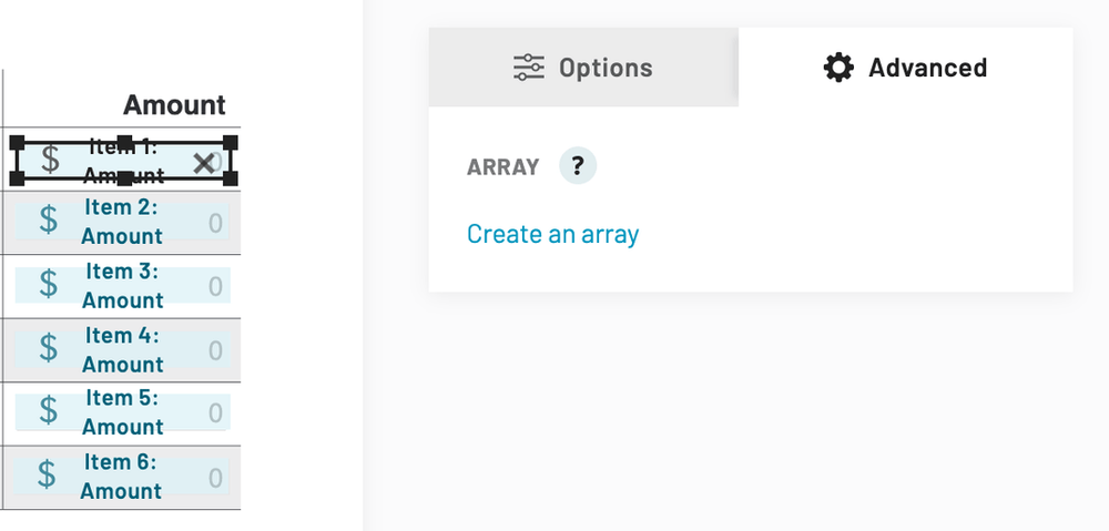 create array field