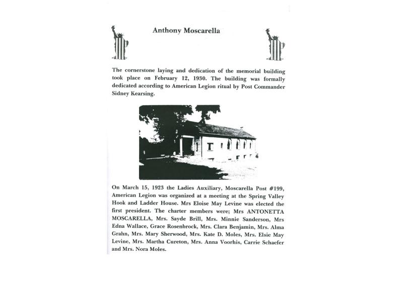 History moment Anthony Moscarella American Legion Post 199 History