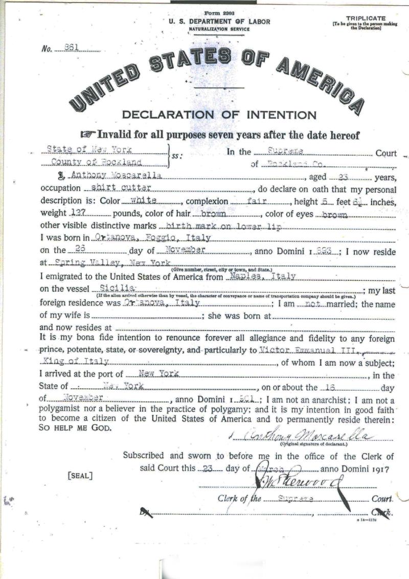 History moment Anthony Moscarella American Legion Post 199 History