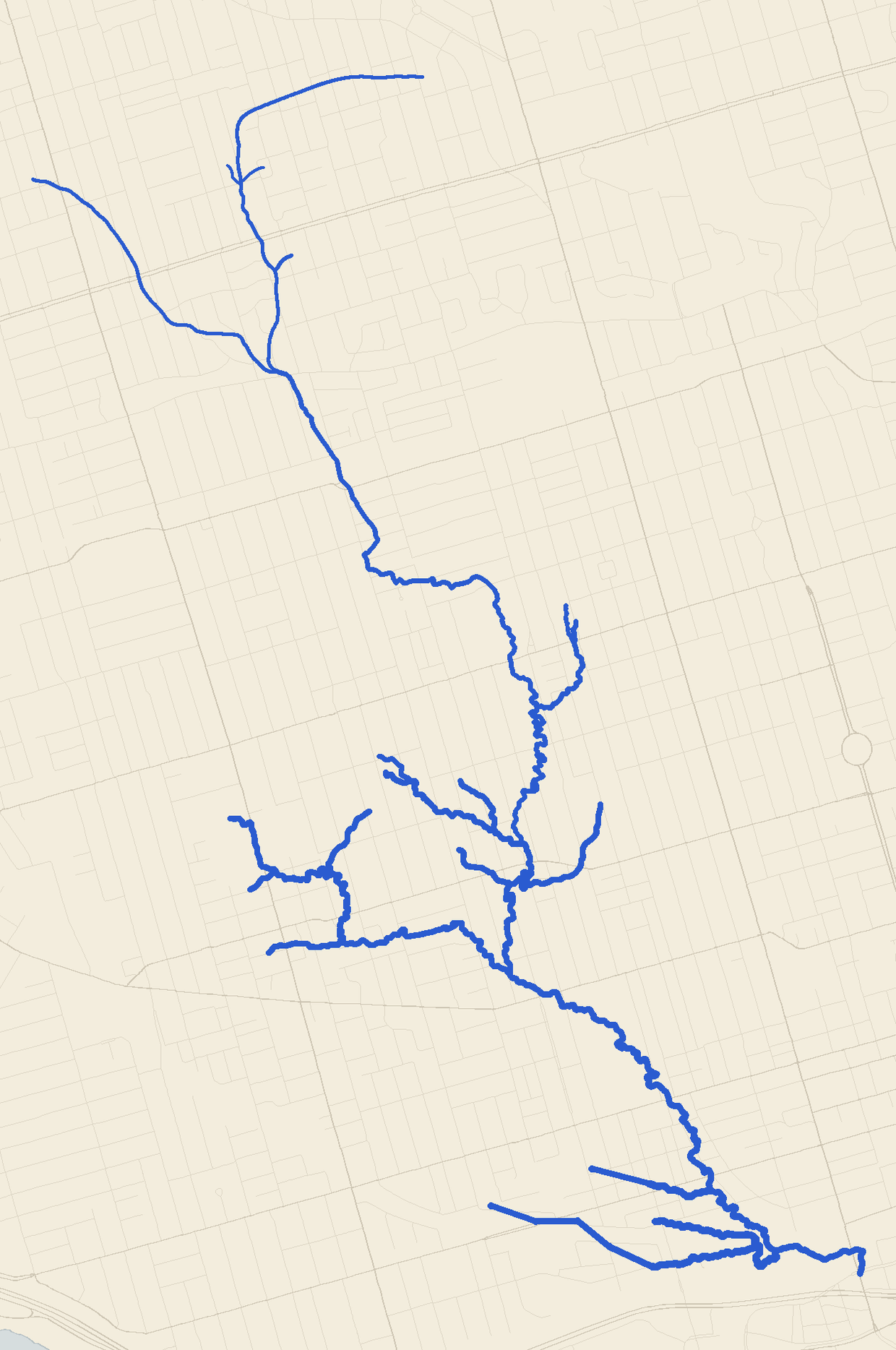 Garrison Creek traced through the historic street grid.