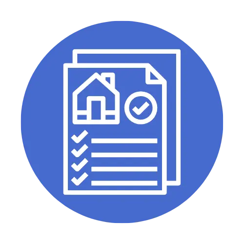 Icon of property claim documents with a checklist