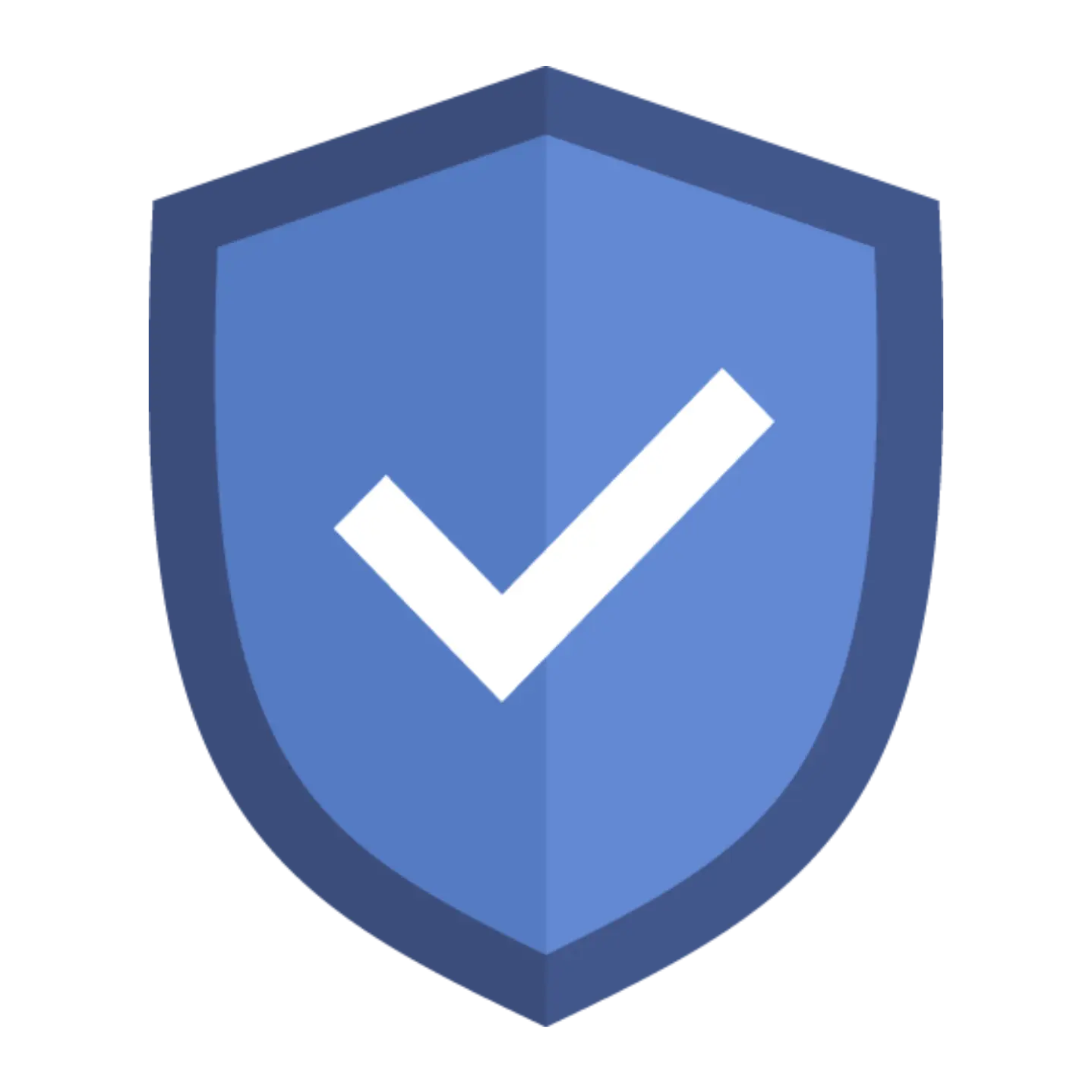 Blue shield with checkmark icon