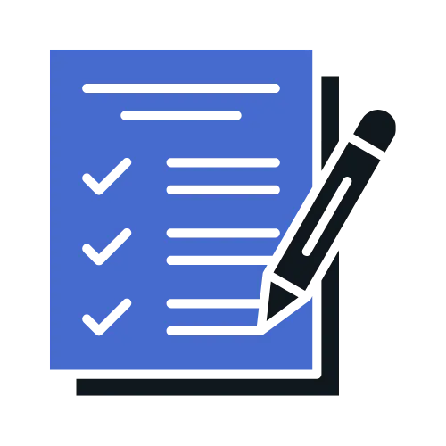 Checklist icon with a pen representing risk assessment