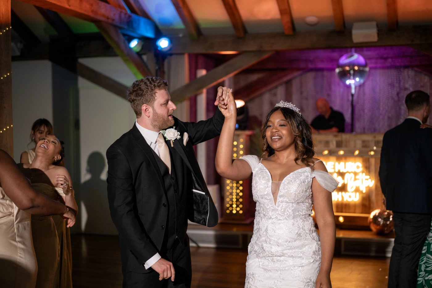 Nathan and Nastashia's first dance in the Oak Barn at Bredenbury Court Barns