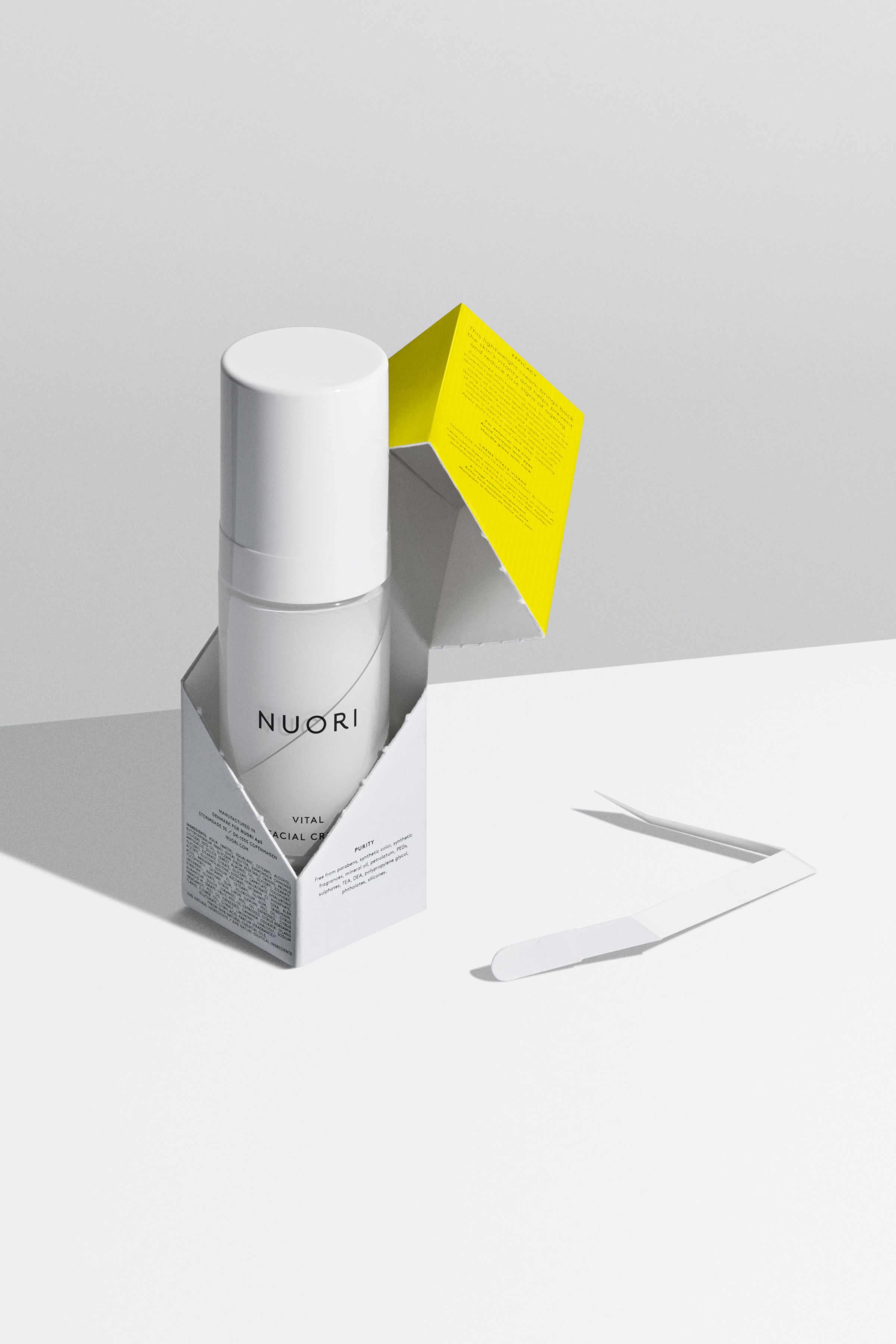 Nuori packaging design with tear open seal