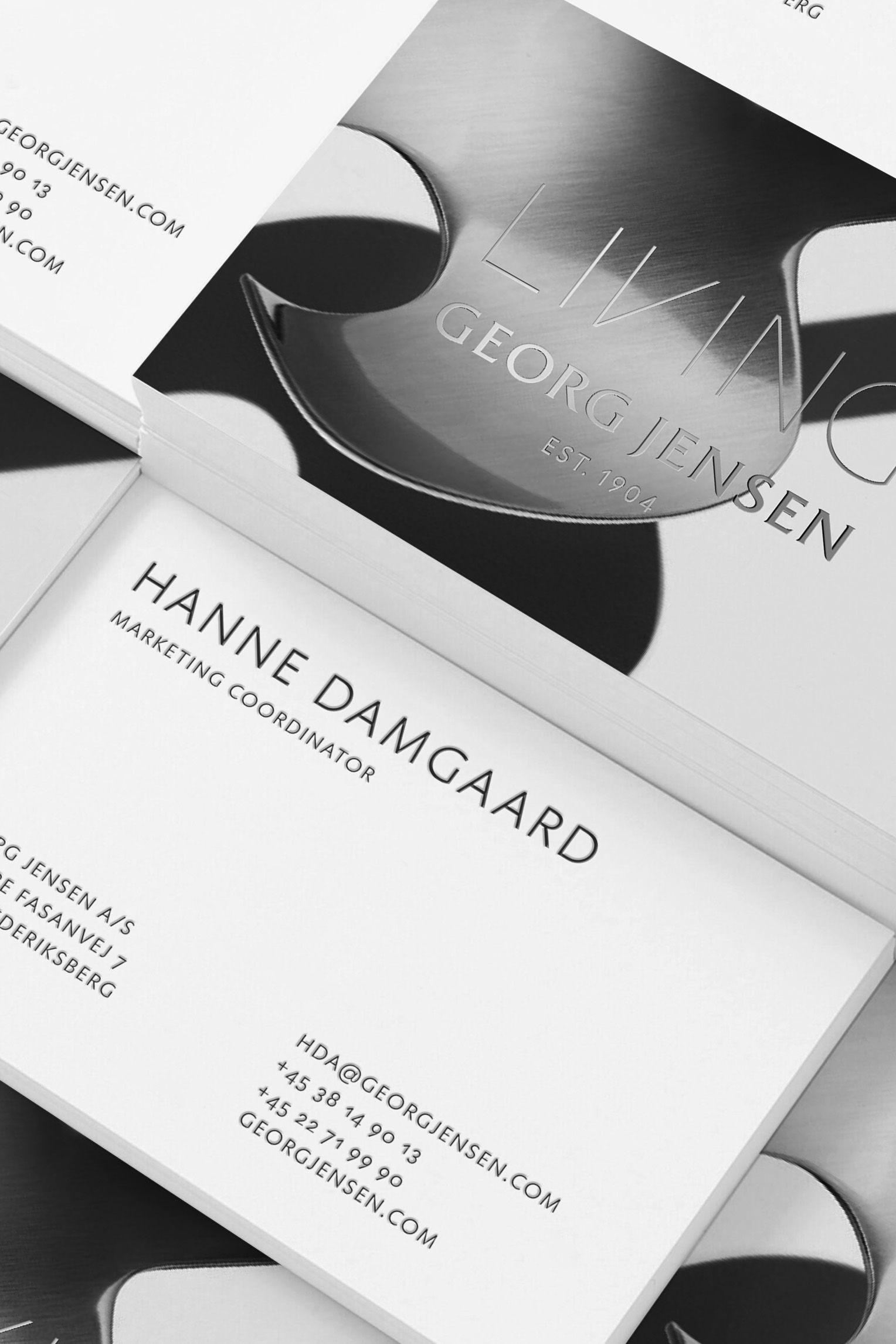 Georg Jensen Living business card designs