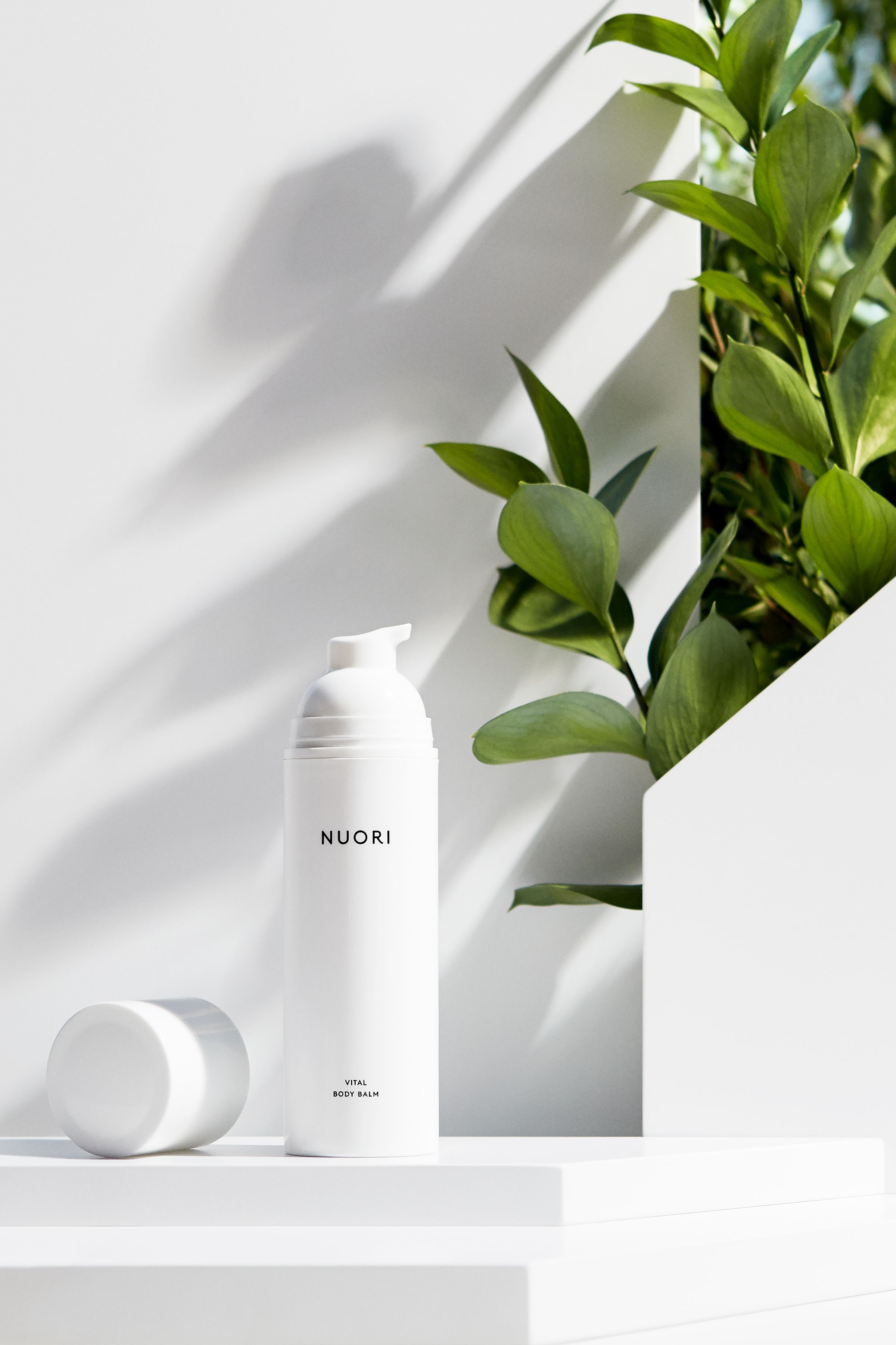 Nuori Vital Body Balm packaging design and still life photography