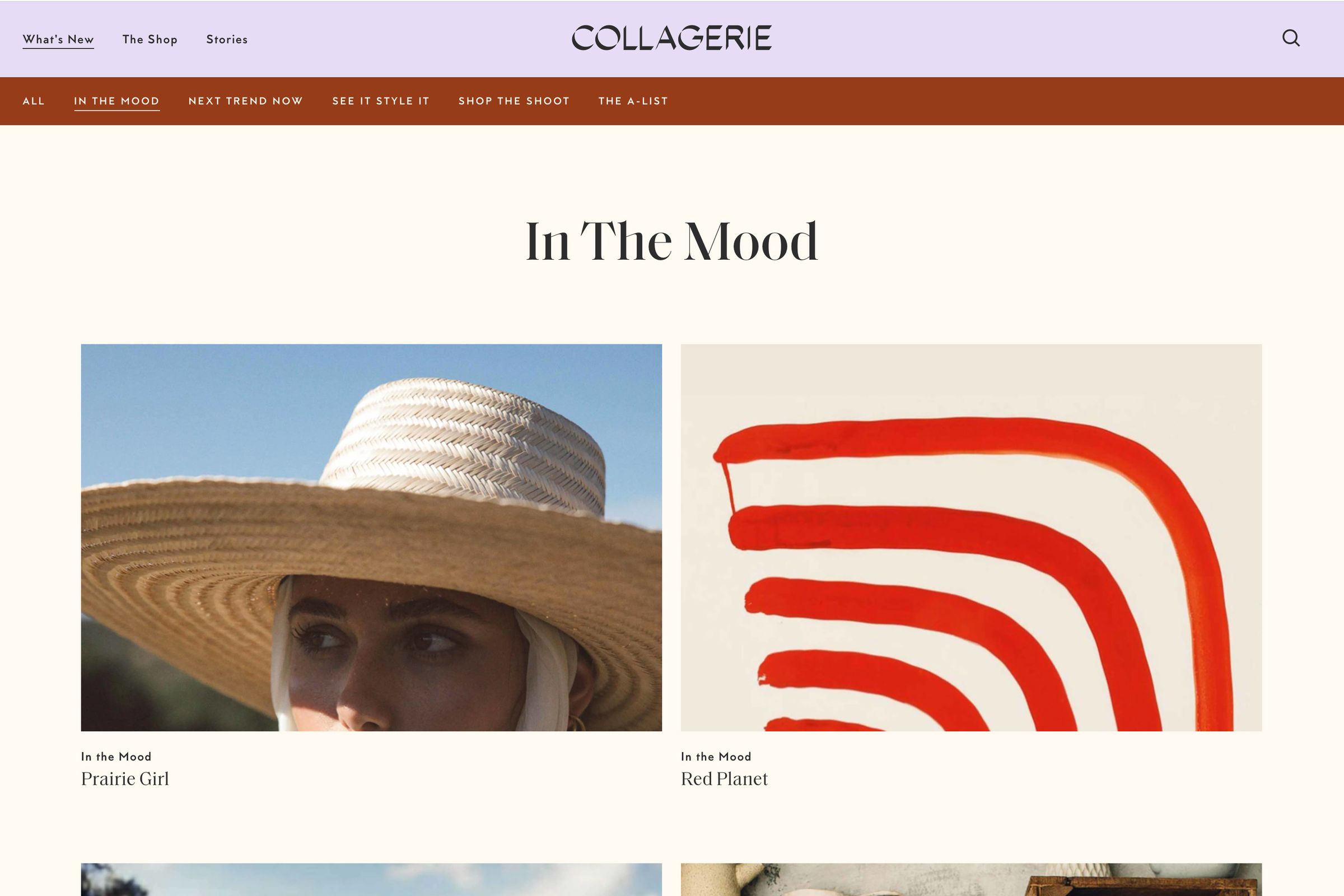 Collagerie website design In The Mood