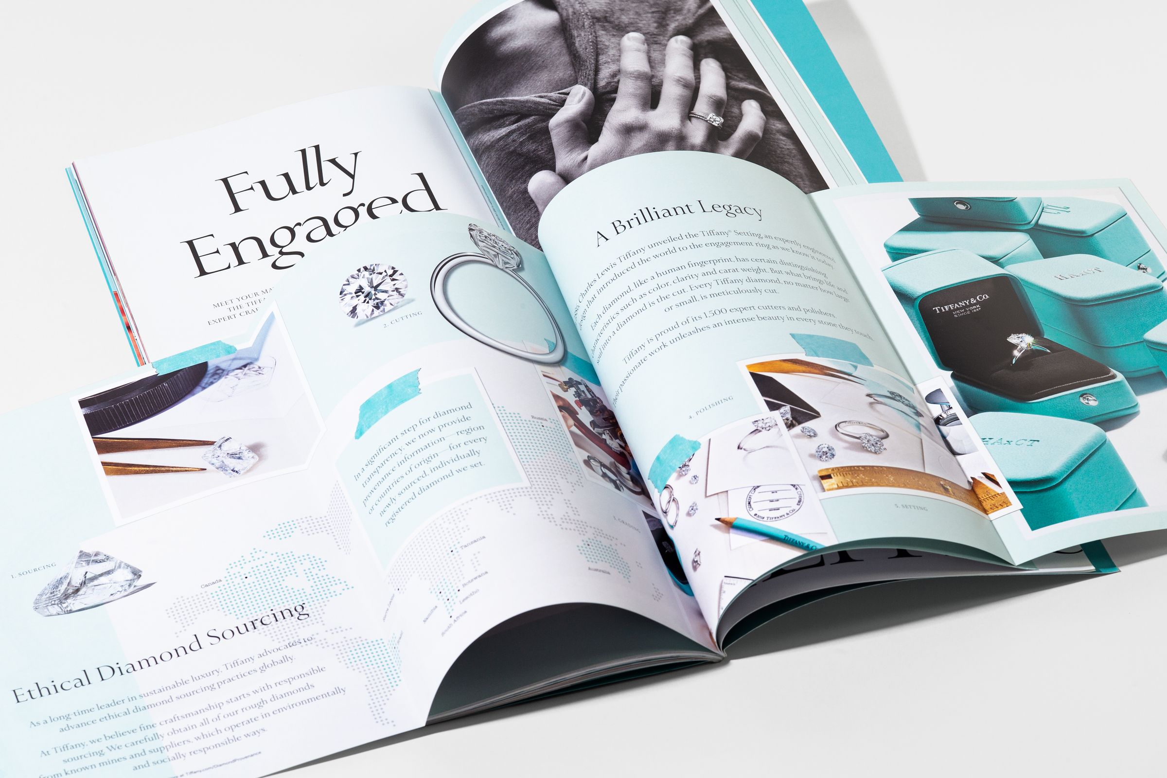 This is Tiffany magazine issue 9 engagement story spread design