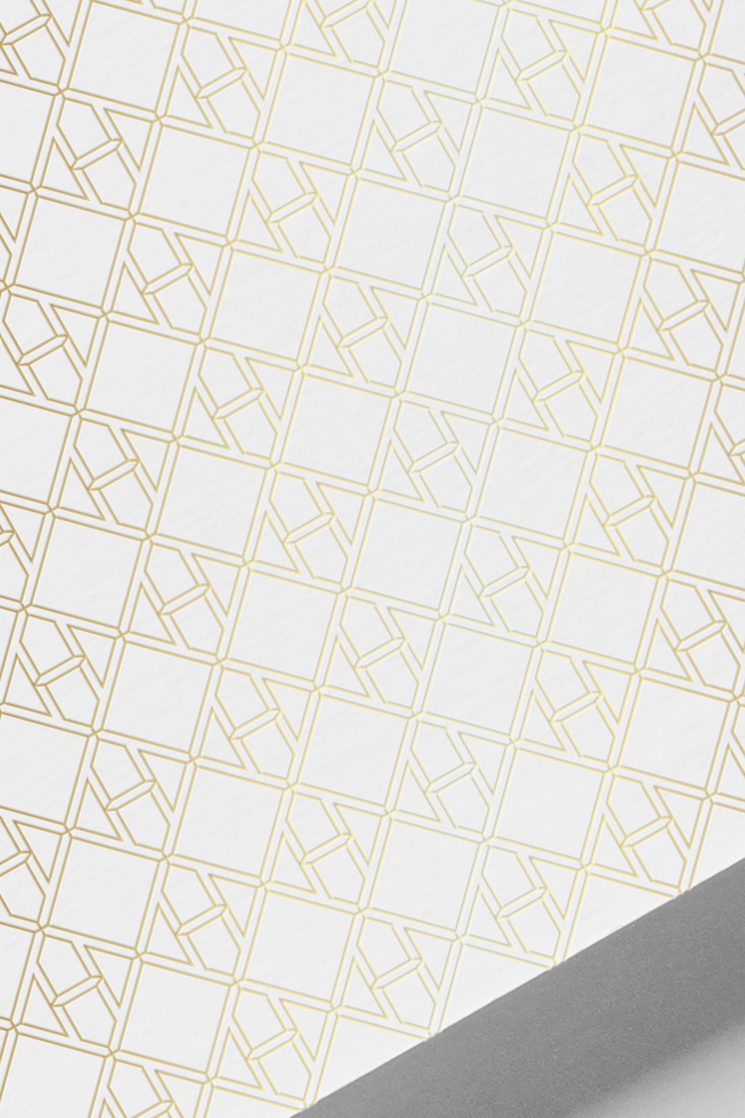 Hennessy H pattern applied in gold foil to paper
