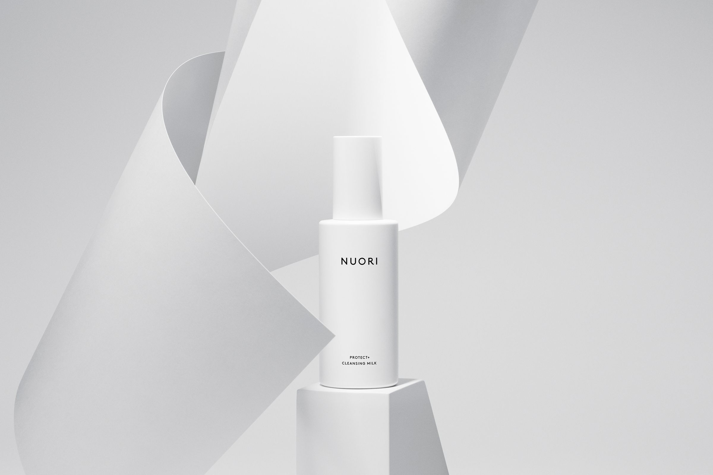Nuori Protect + Cleansing Milk packaging design and art direction