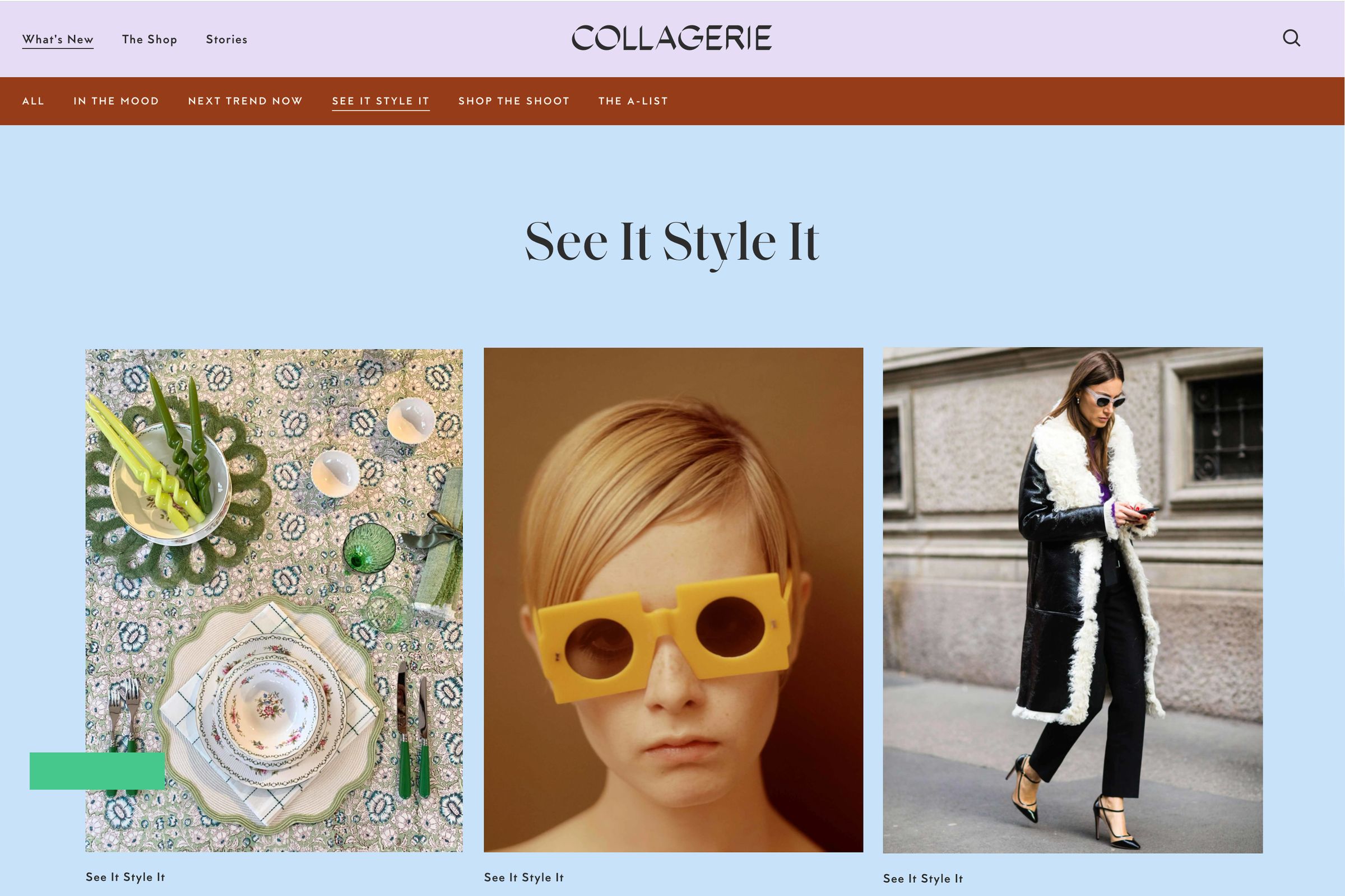 Collagerie website design See It Style It