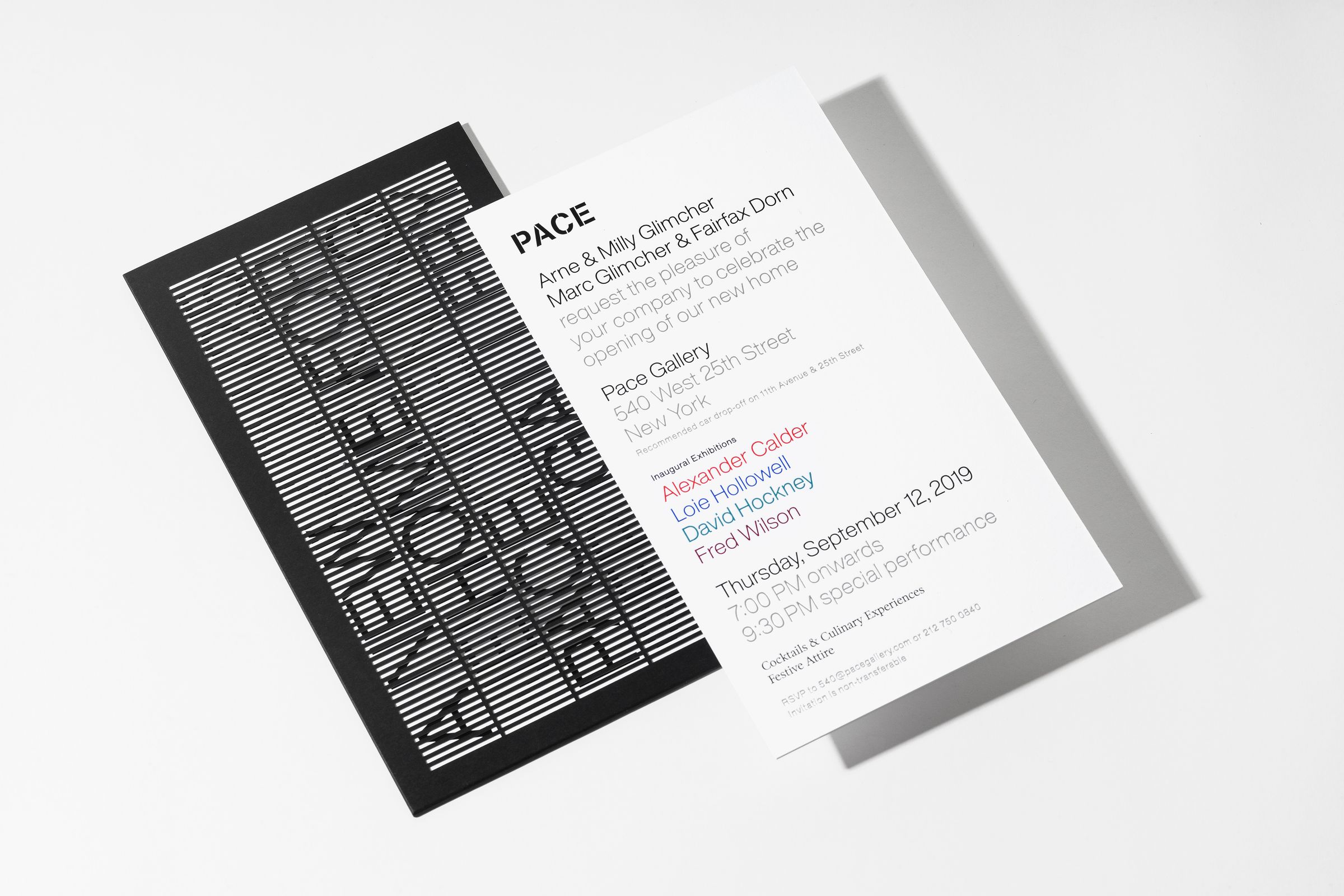 Pace Gallery lenticular invitation design