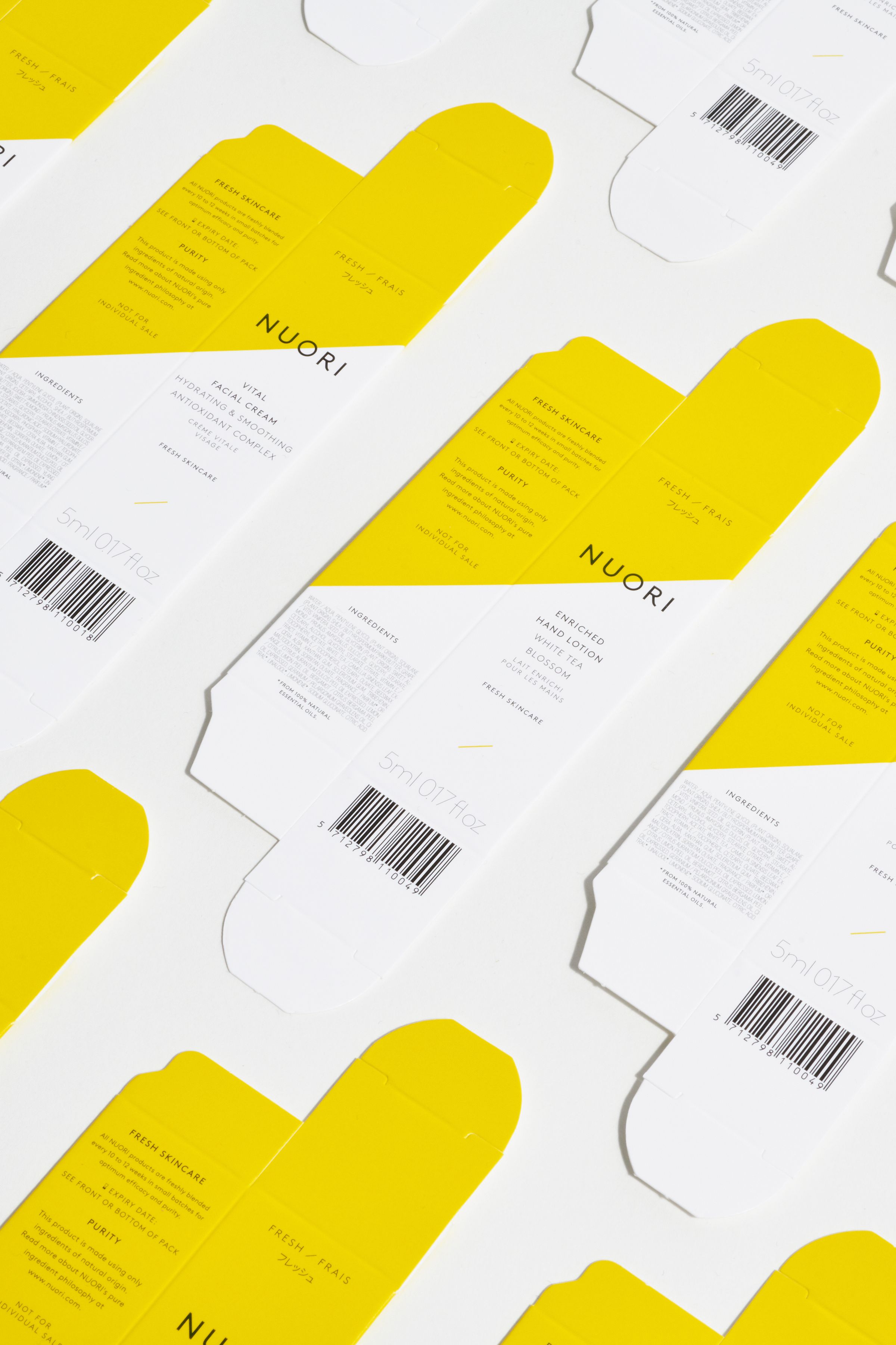 Nuori packaging design flat packages