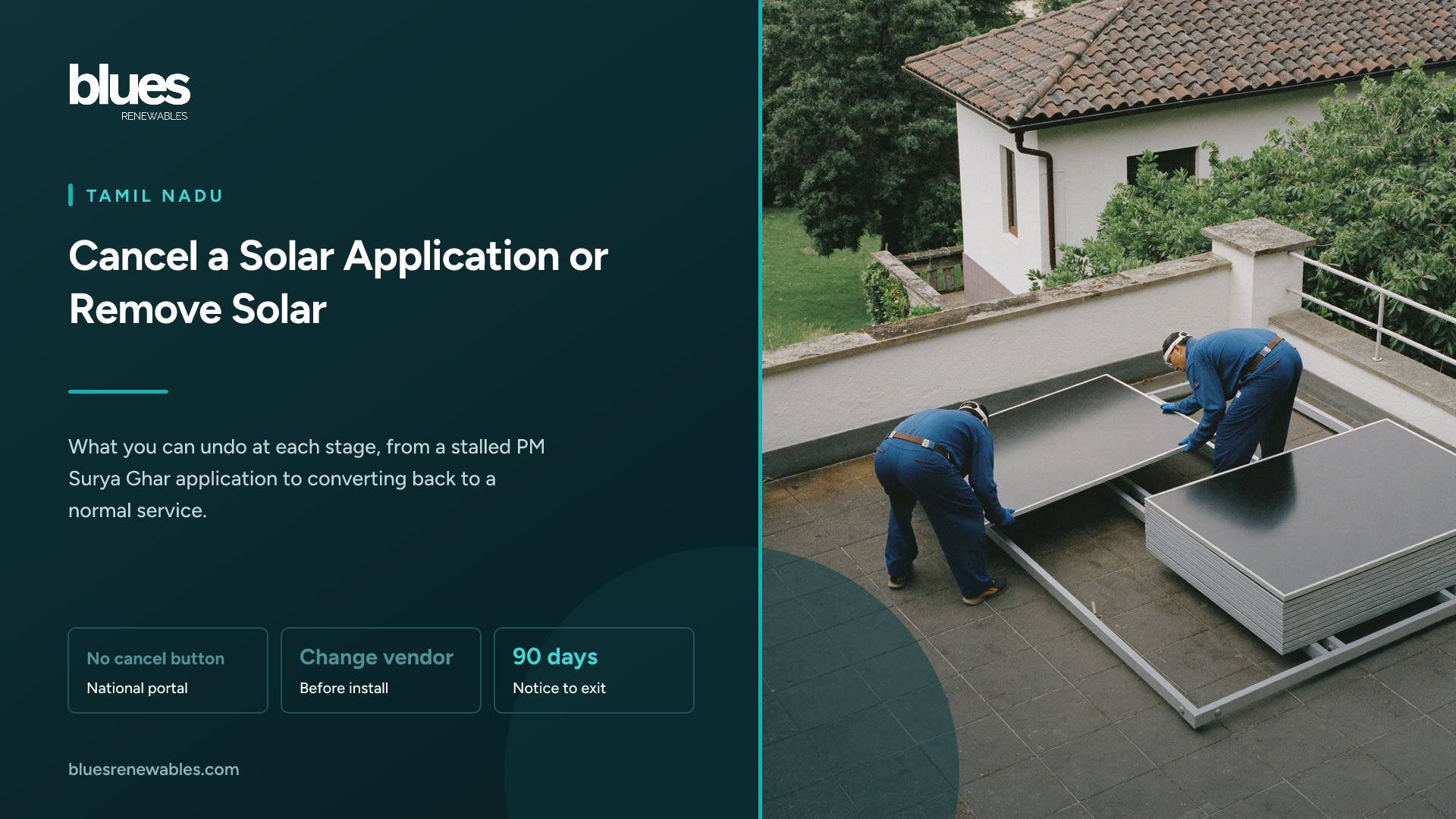 A homeowner on a Chennai terrace looking at an empty rooftop corner where solar mounting rails lie unassembled