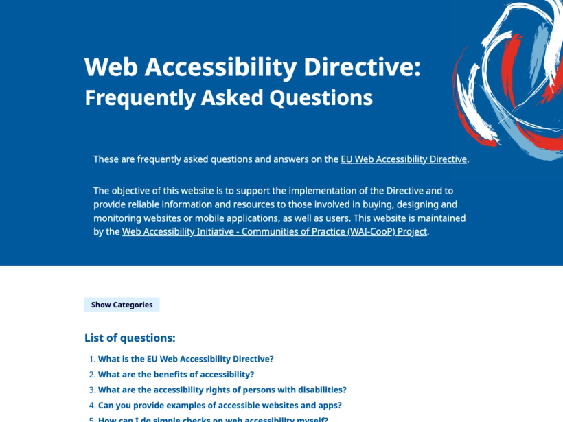 Web Accessibility Directive: Frequently Asked Questions