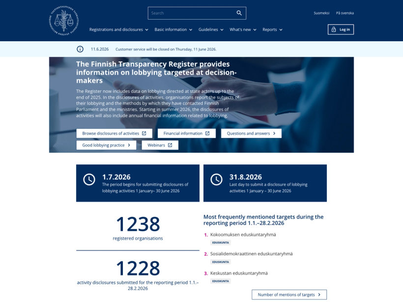 Finnish Transparency Register