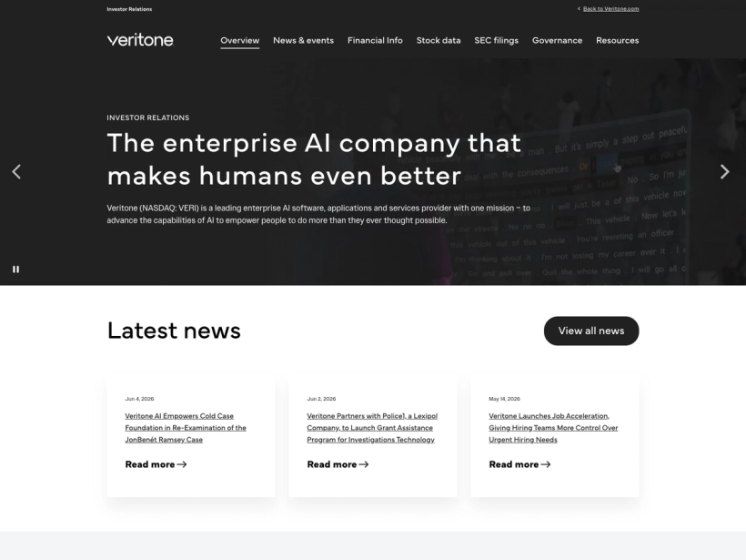 Investor Relations | Veritone, Inc.