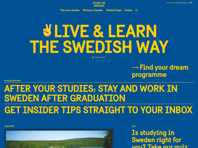 Study in Sweden - Live and learn the Swedish way ✌️