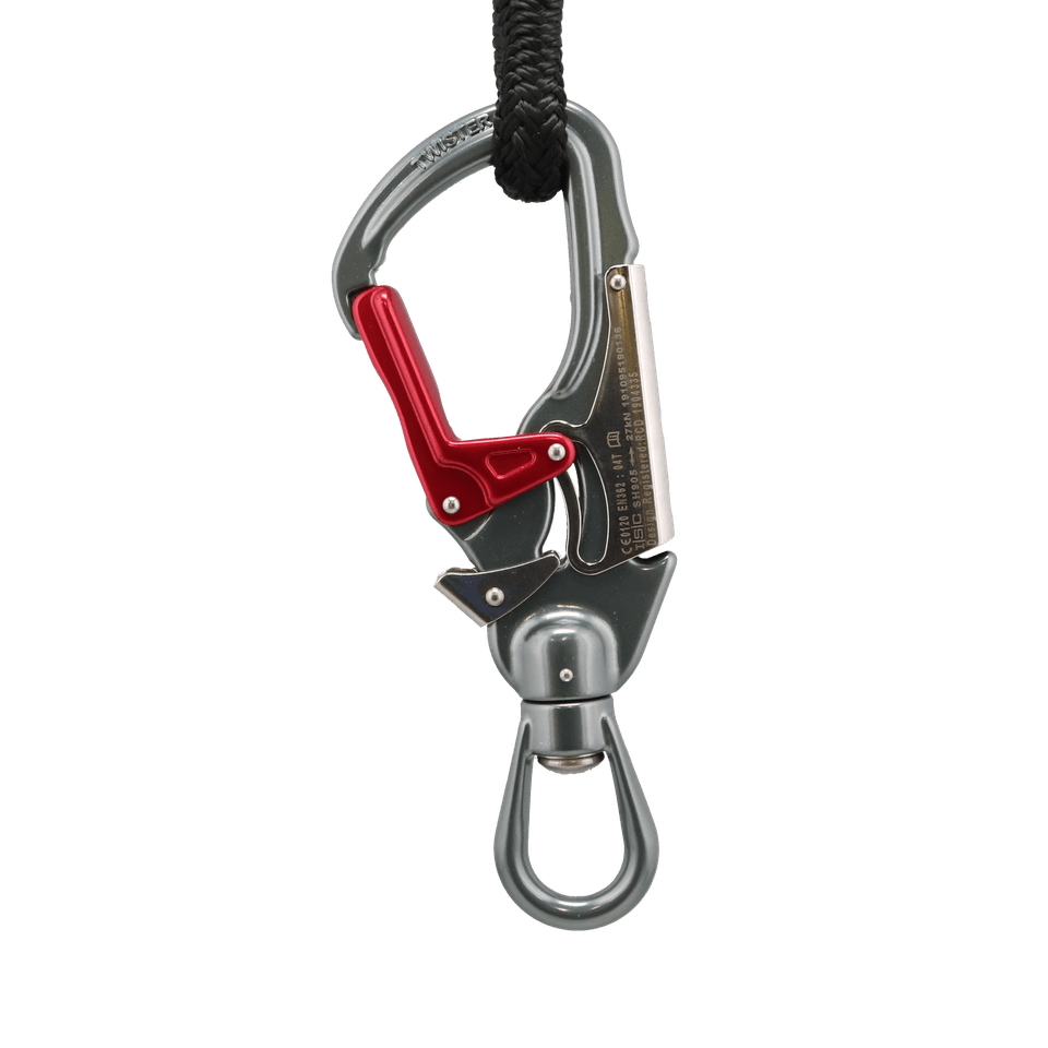 triple action swivelling snap hook