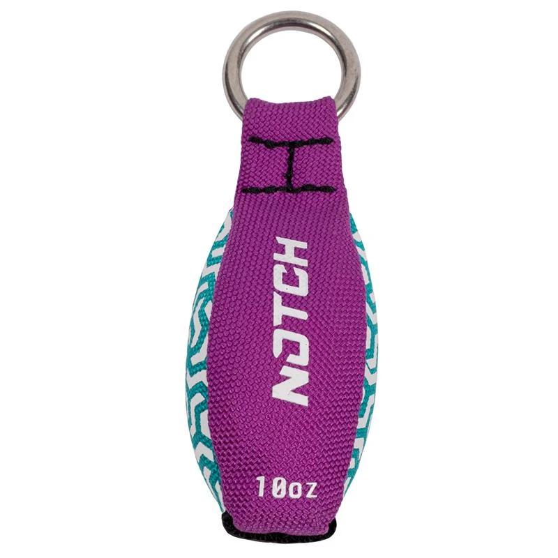 Notch ZERO 10 oz lead-free throw weight, purple Cordura with high-visibility pattern panels and welded ring