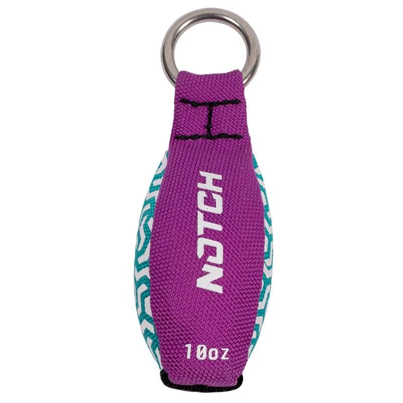 Notch ZERO 10 oz lead-free throw weight, purple Cordura with high-visibility pattern panels and welded ring
