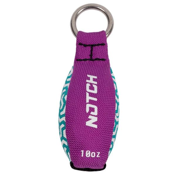 Notch ZERO 10 oz lead-free throw weight, purple Cordura with high-visibility pattern panels and welded ring