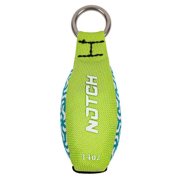 Notch ZERO 14 oz lead-free throw weight, green Cordura with high-visibility pattern panels and welded ring