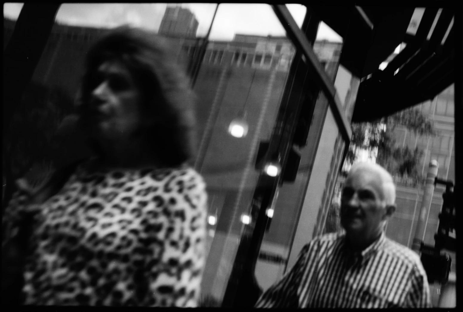 Old people walking by