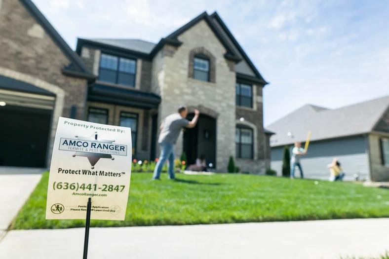 Property protected by Amco Ranger sign sits in the front yard of another happy customer