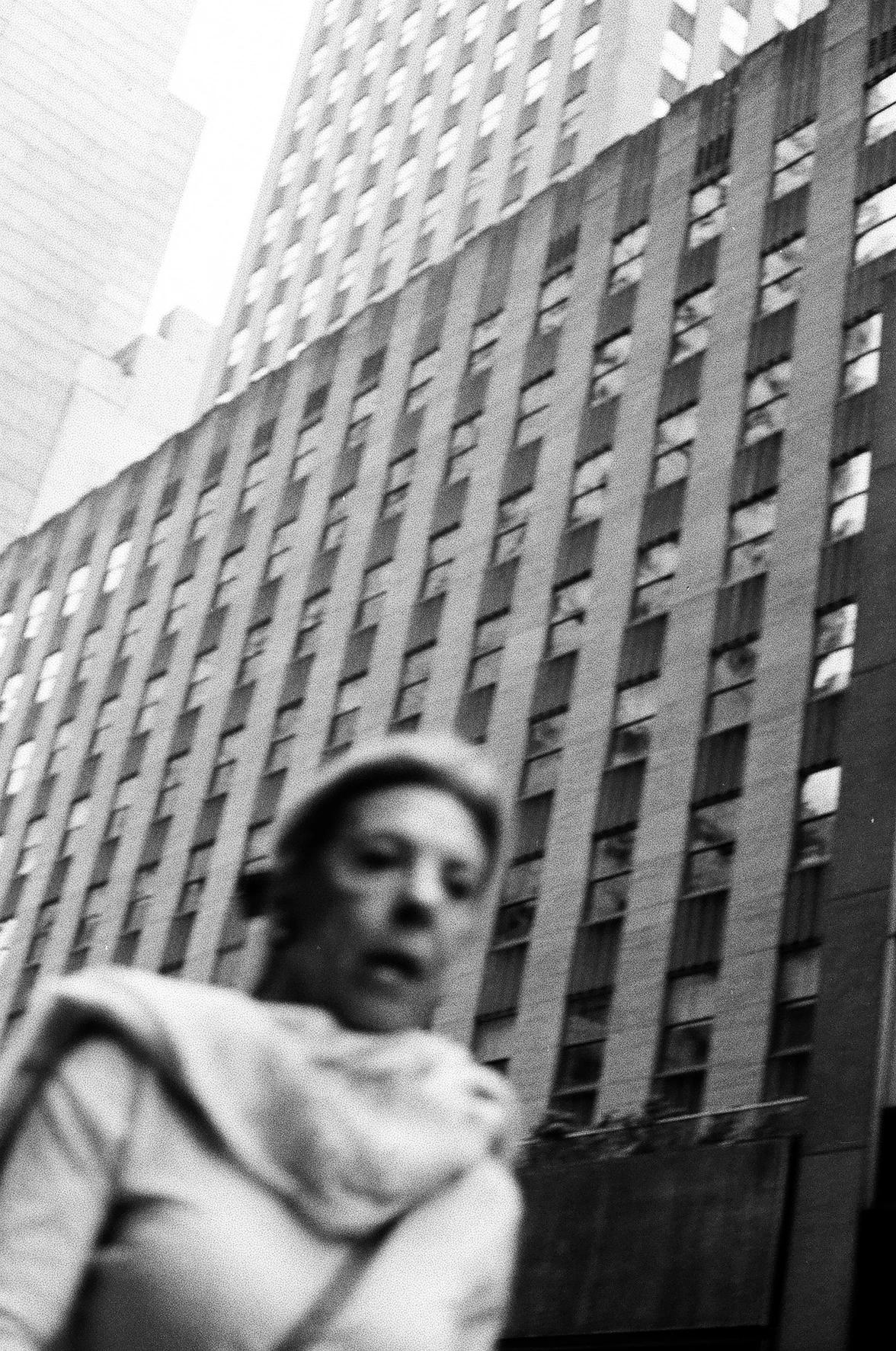 woman walking by in the city