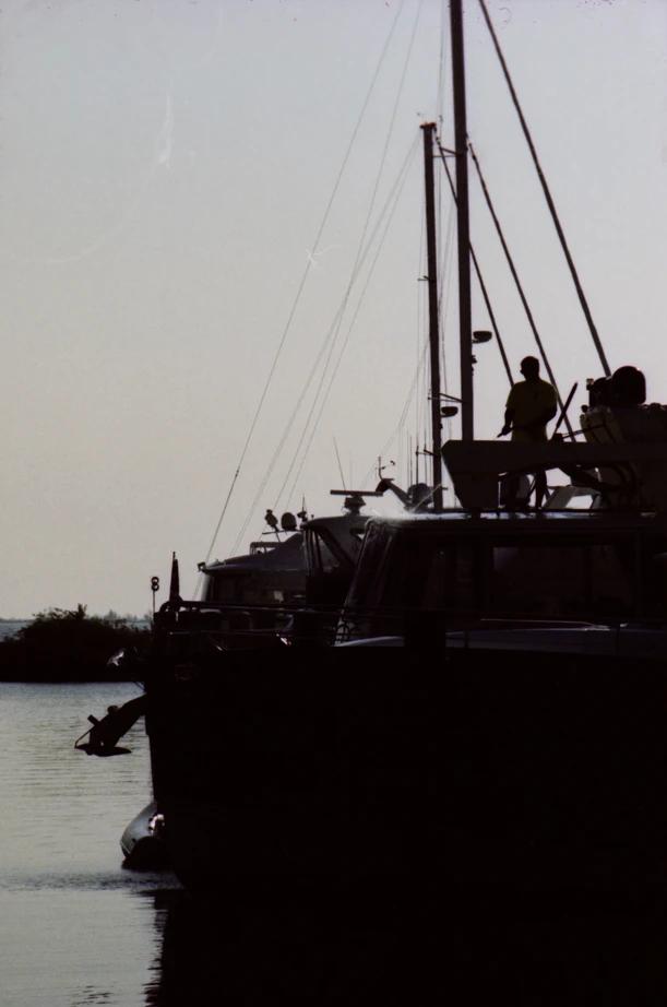 A boat docked in the harbour