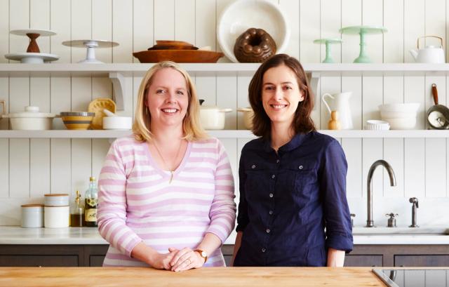 portrait of merrill stubbs and amanda hesser in food52 test kitchen