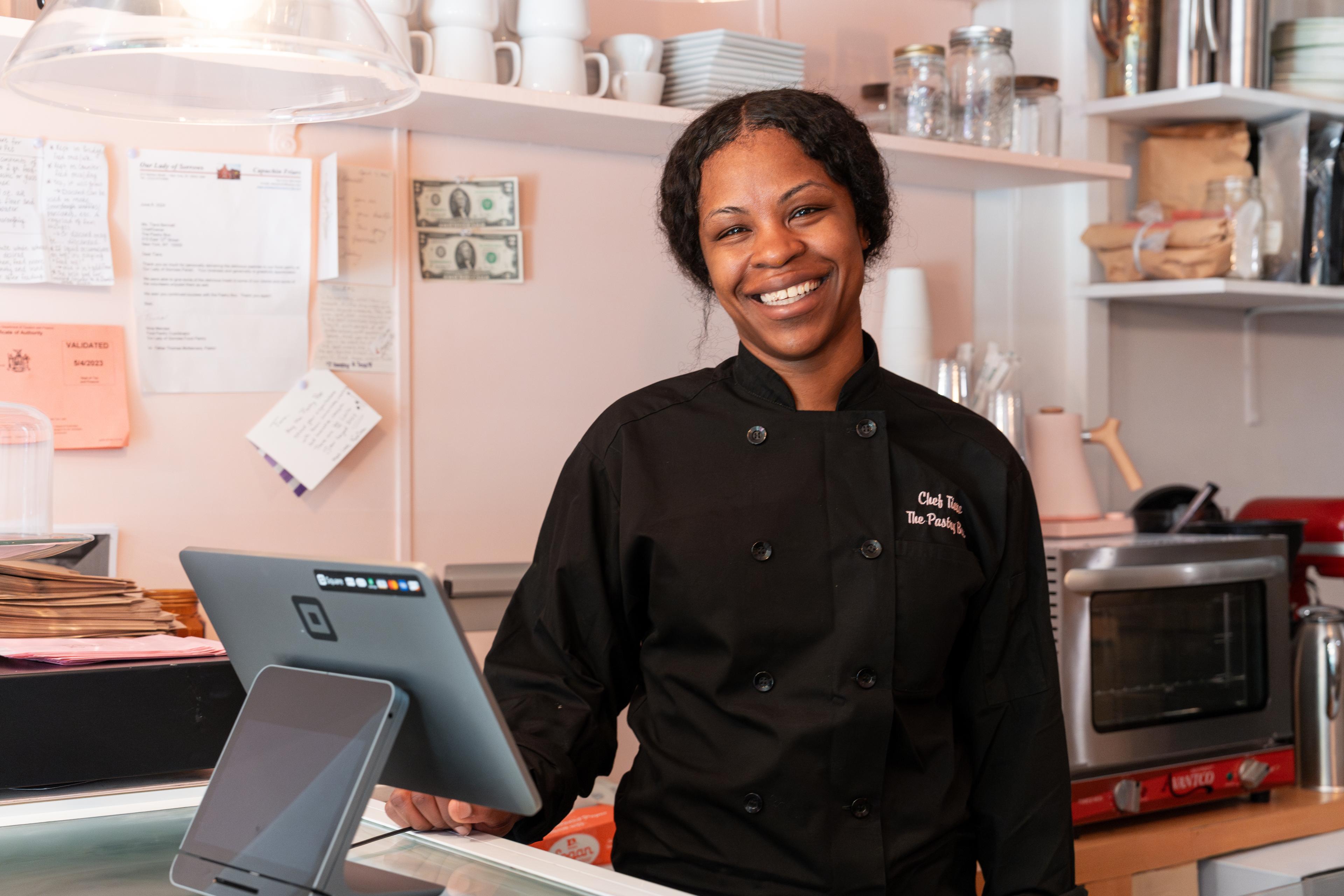 tiara working inside The Pastry Box