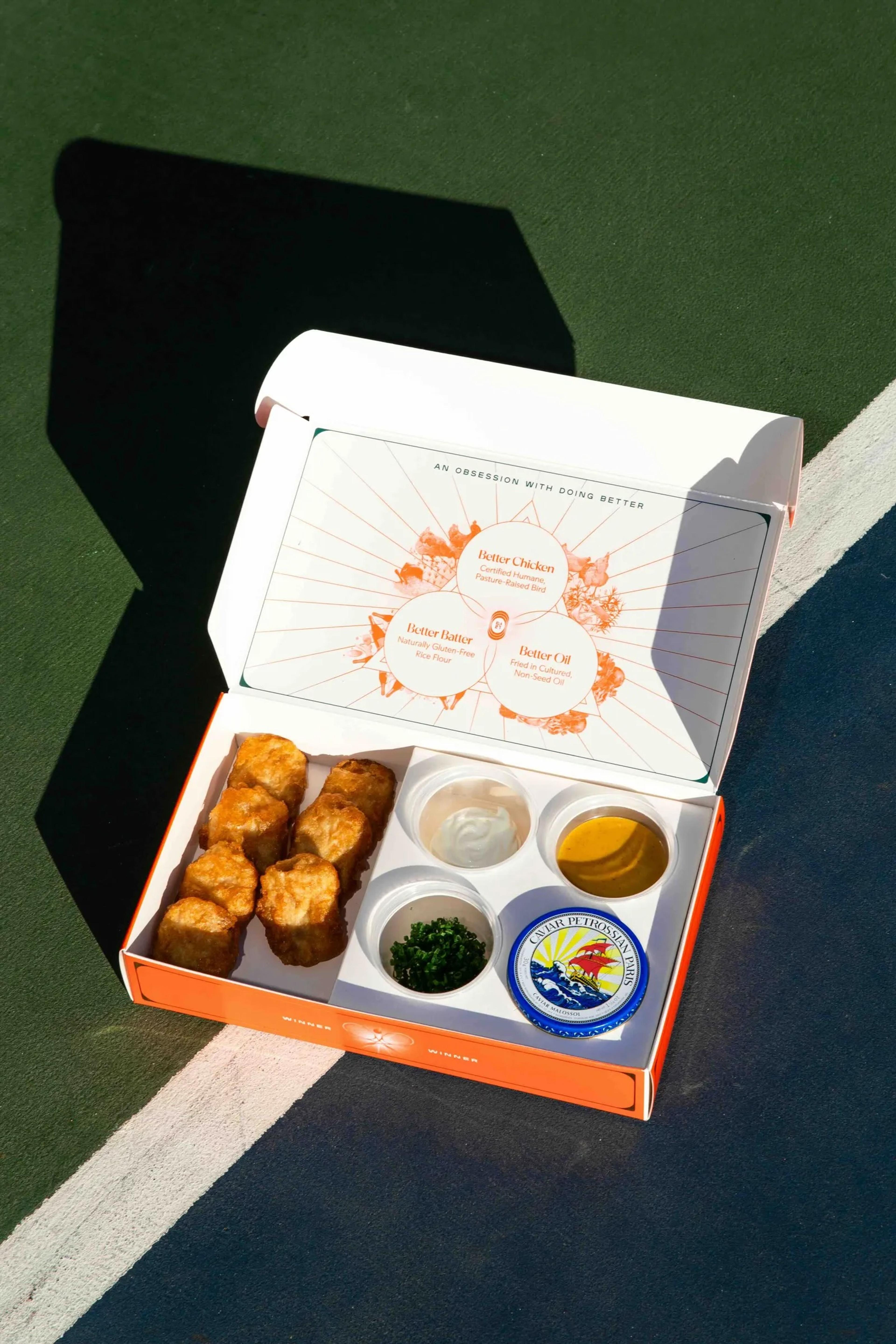 US caviar chicken nuggets in box from CQDQ