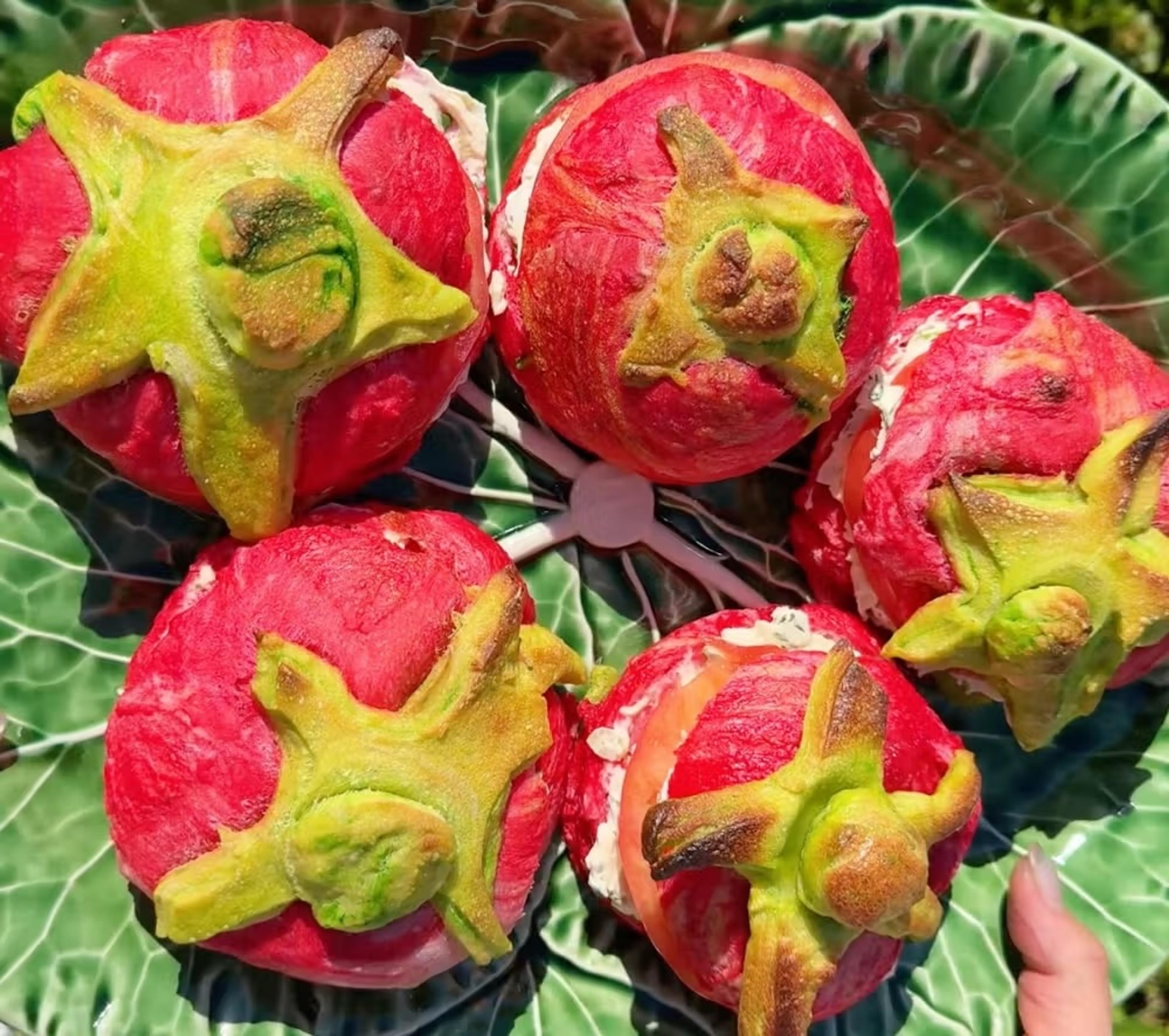 Photo of bagels shaped as tomatoes