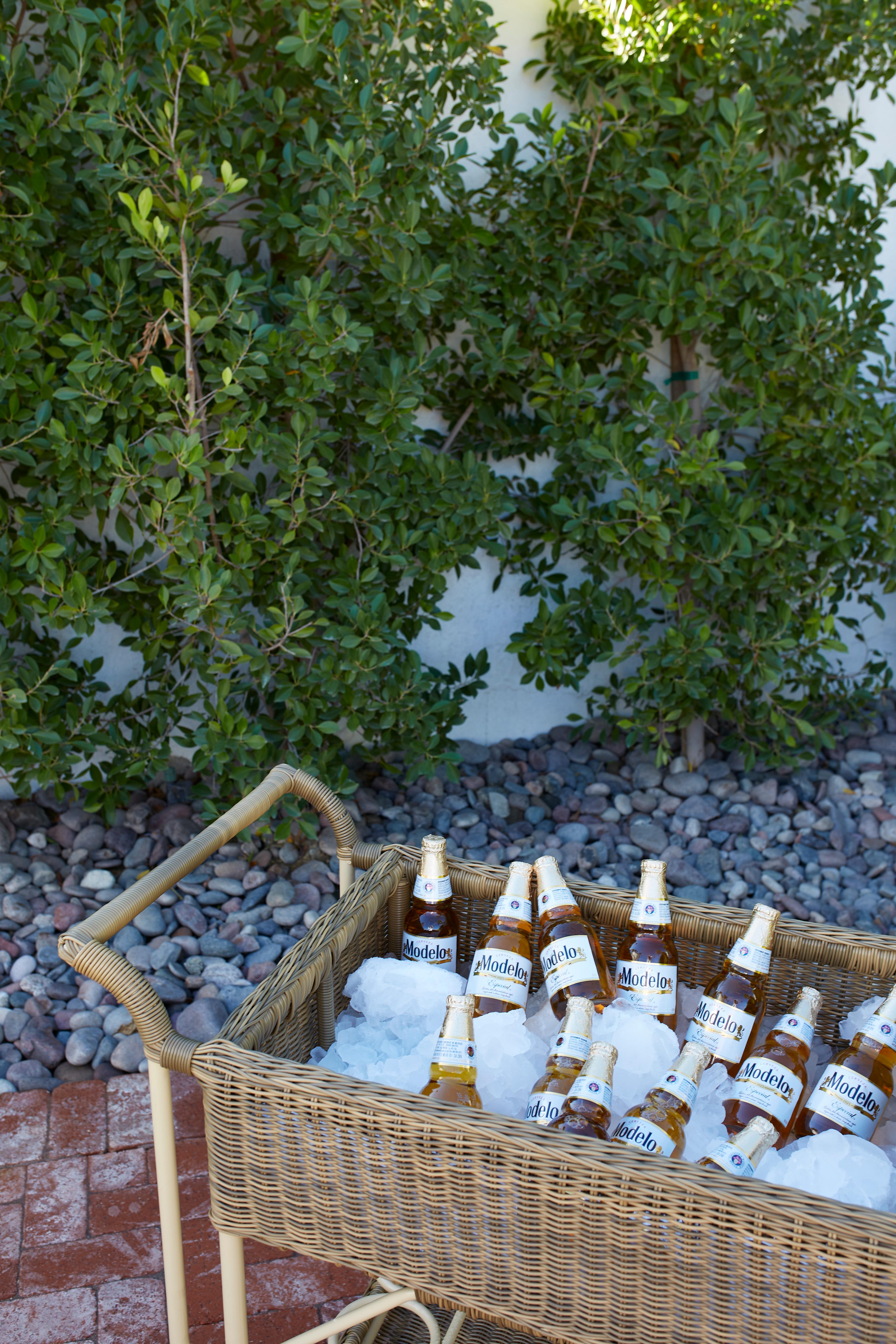 basket of Modelo outside