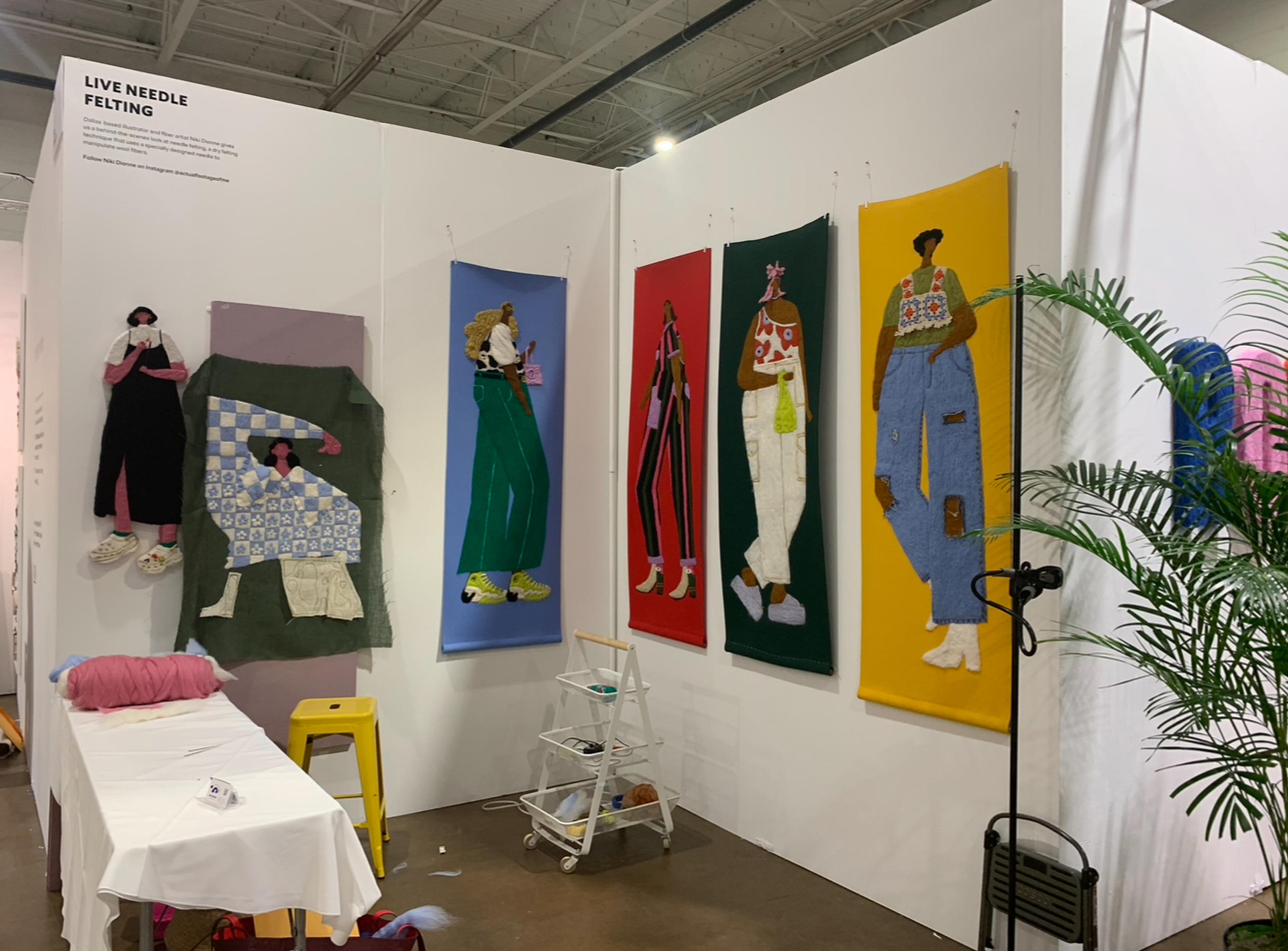 inside an art market stall
